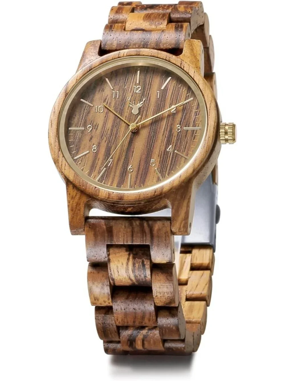 Mens All Brown Analog Unisex Natural Handmade Adjustable Waterproof Wooden Watch
